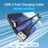 Vention USB 2.0 A (vyriškas) į C (vyriškas) 3A laidas 0,25 m juodas