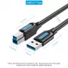 Vention USB 3.0 A-B laidas 3 m — USB 3.2 Gen 1 (5 Gbit/s), juodas, nikeliuotos jungtys