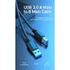 Vention USB 3.0 A-B laidas 3 m — USB 3.2 Gen 1 (5 Gbit/s), juodas, nikeliuotos jungtys
