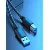 Vention USB 3.0 A-B laidas 3 m — USB 3.2 Gen 1 (5 Gbit/s), juodas, nikeliuotos jungtys
