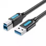 Vention USB 3.0 A-B laidas 3 m — USB 3.2 Gen 1 (5 Gbit/s), juodas, nikeliuotos jungtys
