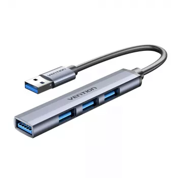 USB šakotuvas Vention CKOHB — 4 prievadų USB 3.2 Gen 1 / USB 2.0 šakotuvas, 0,15 m laidas, pilkas aliuminis