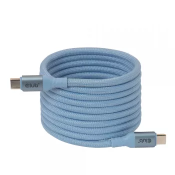 CLUB3D USB-C magnetinė ritė 240W PD3.1 mėlynas laidas 2 m greitam įkrovimui