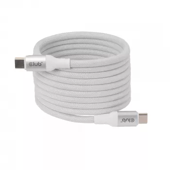USB-C magnetinės ritės laidas Club 3D CAC-3032 — baltas, magnetinė ritės konstrukcija įkrovimui ir duomenų perdavimui