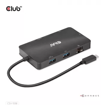 CLUB3D USB Gen2 Type-C į Dual DisplayPort 4k60Hz 7-in-1 HUB