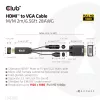 CLUB3D HDMI į VGA laidas M/M 2m 28AWG