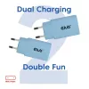 CLUB3D 2 vnt. USB-C 30 W baltas įkroviklis, vidaus, AC, mėlynas