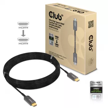 CLUB3D Ultra High Speed HDMI™ sertifikuotas AOC laidas 4K120Hz/8K60Hz Unidirectional M/M 10m/32.80ft