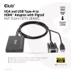 Club 3D CAC-1720 VGA ir USB Type-A į HDMI adapteris su laidu M/F, 0,6 m (1,97 ft), 28AWG, juodas