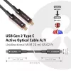 CLUB3D USB Gen 2 Type C aktyvus optinis kabelis A/V vienakryptis M/M 20 m