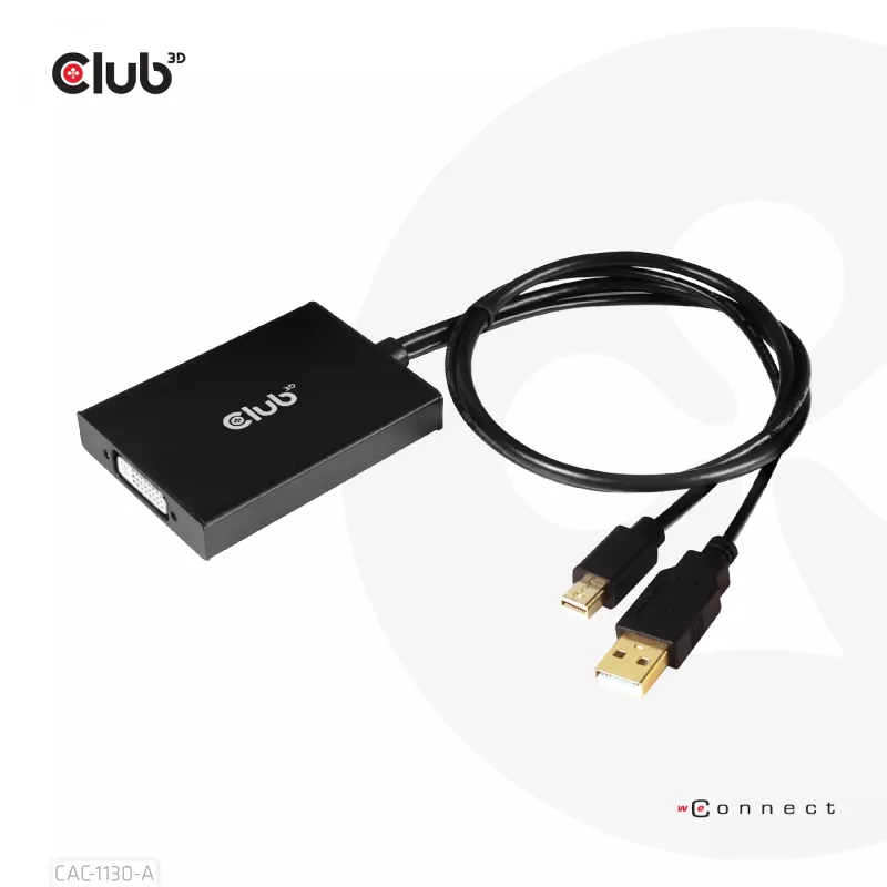 CLUB3D CAC-1130-A Mini DisplayPort į Dual Link DVI aktyvus adapteris (HDCP OFF versija, skirta Apple Cinema Displays)