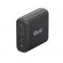 CLUB3D kelioninis įkroviklis 100W GaN technologija, keturi USB prievadai (2x Type-A ir 2x Type-C), Power Delivery (PD) 3.0 palaikymas