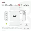 CLUB3D kelioninis įkroviklis 100W GaN technologija, keturi USB prievadai (2x Type-A ir 2x Type-C), Power Delivery (PD) 3.0 palaikymas
