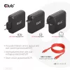 CLUB3D kelioninis įkroviklis 100W GaN technologija, keturi USB prievadai (2x Type-A ir 2x Type-C), Power Delivery (PD) 3.0 palaikymas