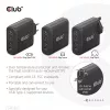 CLUB3D kelioninis įkroviklis 100W GaN technologija, keturi USB prievadai (2x Type-A ir 2x Type-C), Power Delivery (PD) 3.0 palaikymas