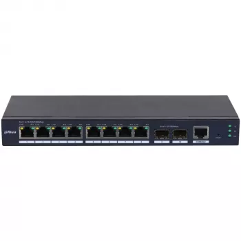 Valdomas L2 Gigabit Ethernet jungiklis Dahua Technology SG4010-2F, 8 prievadai, 2 SFP, juodas