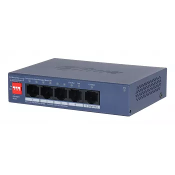 Dahua Technology CS4005-4ET1GT-36 tinklo jungiklis, valdomas L2, Gigabit Ethernet (10/100/1000), Power over Ethernet (PoE), mėlynas