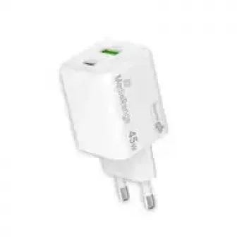MediaRange MRMA113-2 USB-C 45 W kroviklis su USB-A, baltas, 100–240 V