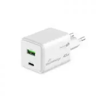 MediaRange MRMA113-2 USB-C 45 W kroviklis su USB-A, baltas, 100–240 V