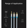 Garso kabelis Vention 3,5 mm TRRS (kištukas) – 2×RCA (kištukas), 2 m, juodas