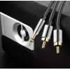 Garso kabelis Vention 3,5 mm TRRS (kištukas) – 2×RCA (kištukas), 2 m, juodas