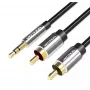 Garso kabelis Vention 3,5 mm TRRS (kištukas) – 2×RCA (kištukas), 2 m, juodas