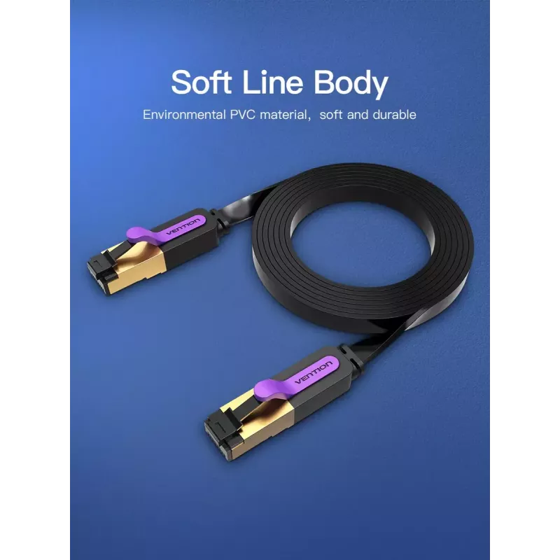 Vention Flat Cat.7 Patch Cable 3M Juodas