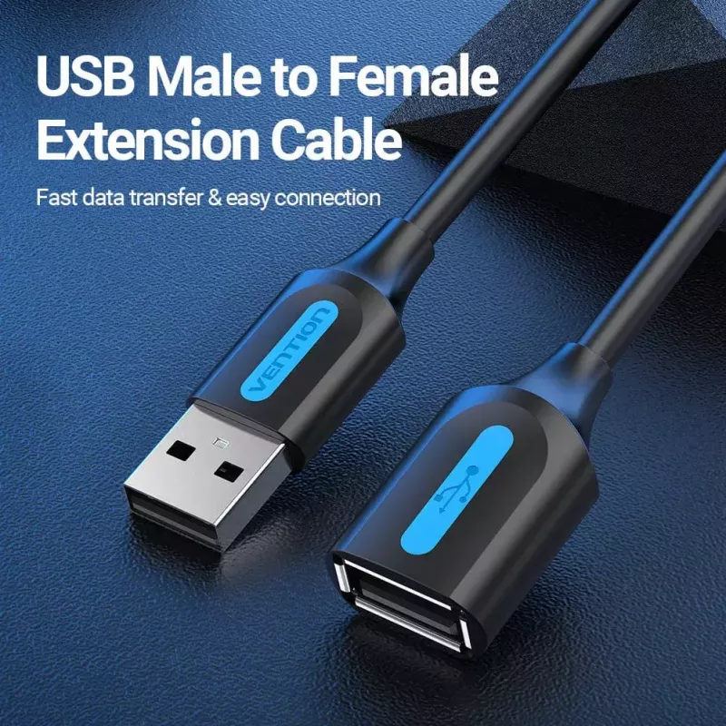 Vention USB 2.0 A lizdo prailginimo laidas 2 m juodas PVC
