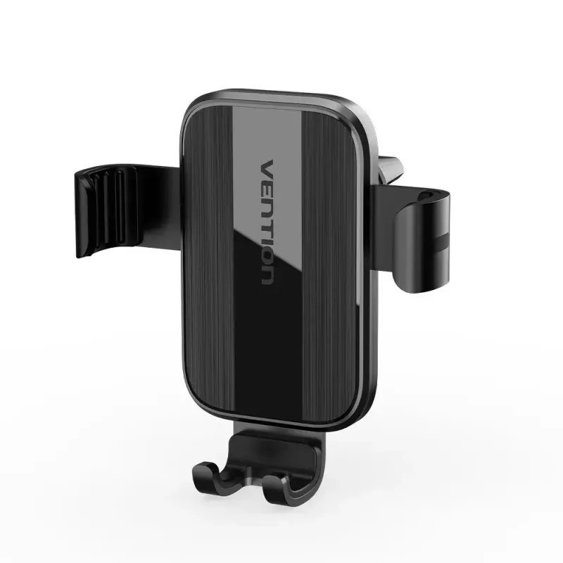 Automobilio ventiliacijos grotelių laikiklis telefonui Vention KCTB0 – automatinis užspaudžiamas laikiklis 4,7–7,2 colio telefonams, juodas, ABS/TPU, 117,6×73×84,3 mm