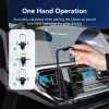 Automobilio ventiliacijos grotelių laikiklis telefonui Vention KCTB0 – automatinis užspaudžiamas laikiklis 4,7–7,2 colio telefonams, juodas, ABS/TPU, 117,6×73×84,3 mm