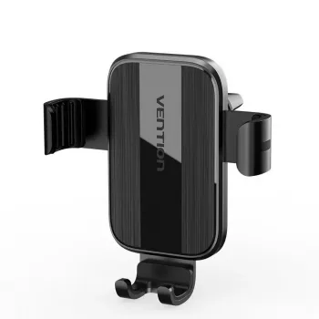 Automobilio ventiliacijos grotelių laikiklis telefonui Vention KCTB0 – automatinis užspaudžiamas laikiklis 4,7–7,2 colio telefonams, juodas, ABS/TPU, 117,6×73×84,3 mm
