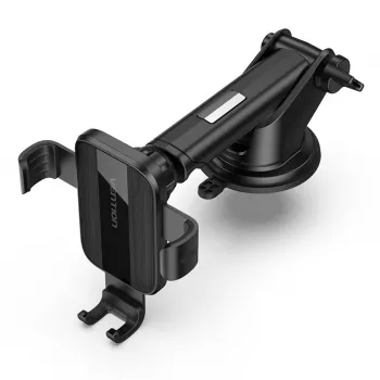 Automobilinis telefono laikiklis Vention KCOB0 – automatinis užspaudimas, siurbtukas, juodas, 73 mm plotis, 117,6 mm aukštis