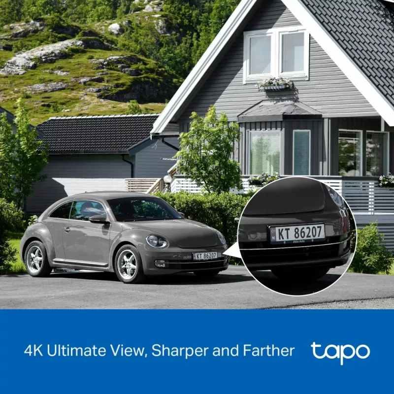 IP stebėjimo kamera TP-Link Tapo C660 KIT — 8 MP 3840×2160, 4 mm objektyvas, 20 kadrų/s, Wi‑Fi ir Ethernet, lauko IP65, IR naktinis matymas 12 m