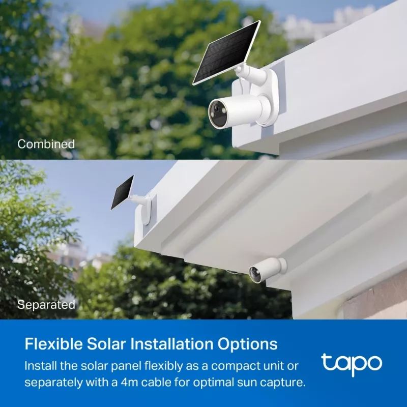 IP apsaugos kamera TP-Link Tapo C460 KIT – lauko stebėjimo, 8 MP 3840×2160, 12× skaitmeninis priartinimas, sieninis laikiklis, dvipusis garsas, Wi‑Fi, balta