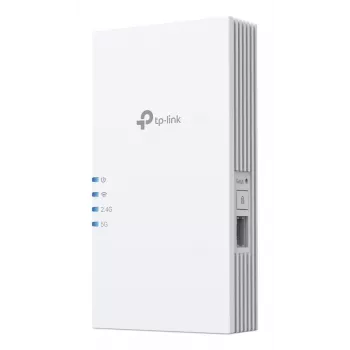 Bevielis ryšio stiprintuvas TP-Link RE220BE – dviejų juostų 2,4/5 GHz, 802.11be, 2 išorinės antenos, 100–240 V įėjimas