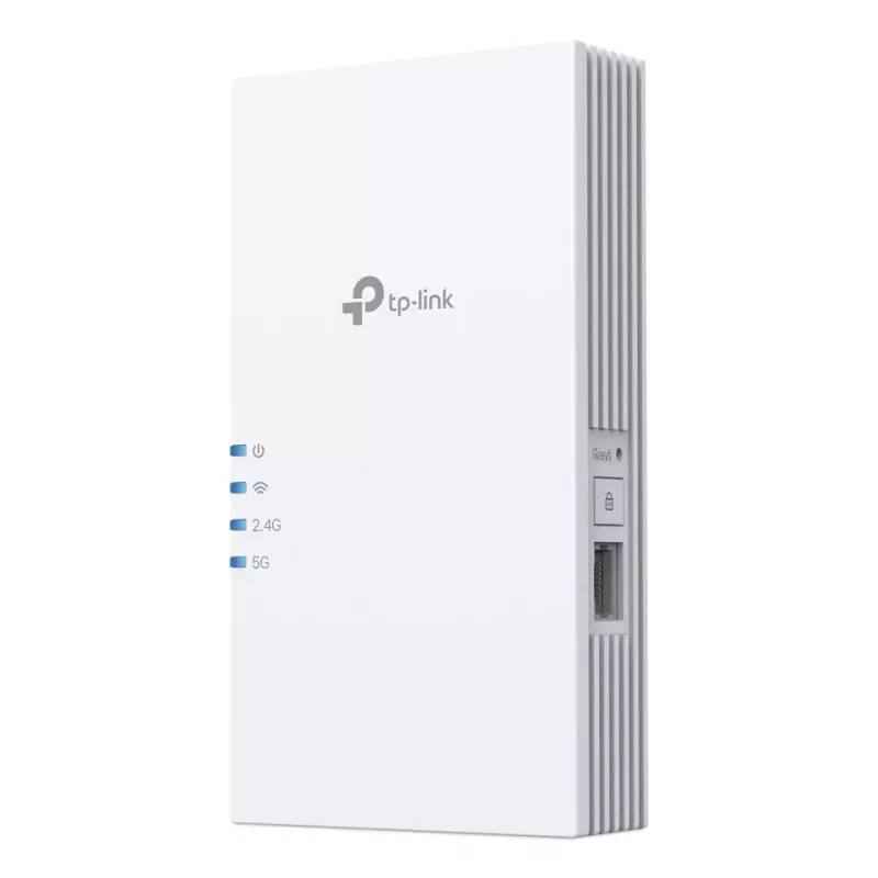 Bevielis ryšio stiprintuvas TP-Link RE220BE – dviejų juostų 2,4/5 GHz, 802.11be, 2 išorinės antenos, 100–240 V įėjimas