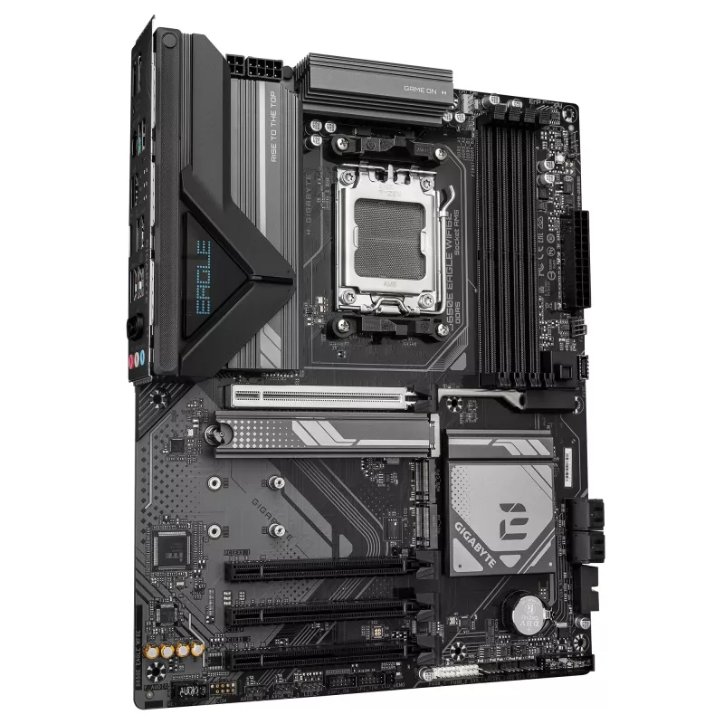 GIGABYTE B650E EAGLE WIFI6E pagrindinė plokštė, AMD Ryzen 9000 serijos procesoriams, 8+2+2 fazių VRM, iki 8200 MHz DDR5 (OC), 1xPCIe 5.0 + 2xPCIe 4.0 M.2, 2,5GbE LAN, WIFI 6E, USB 3.2 Gen 2