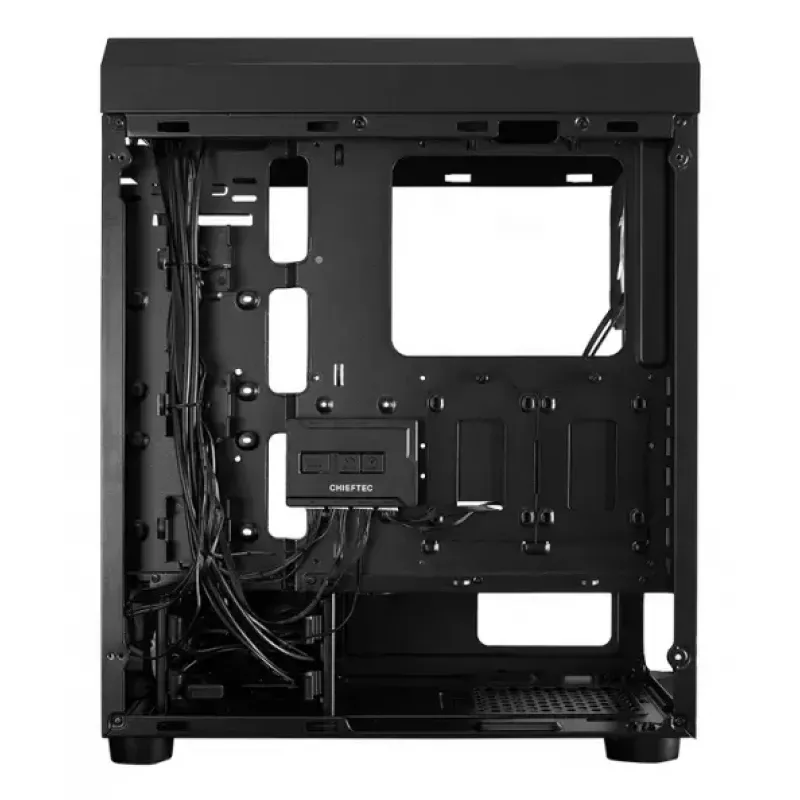Korpusas PC Midi Tower CHIEFTEC SCORPION 3 GL-03B-UC-OP — juodas, grūdintas stiklas, ATX/Micro-ATX, 3x120mm priekyje + 1x120mm gale ventiliatoriai