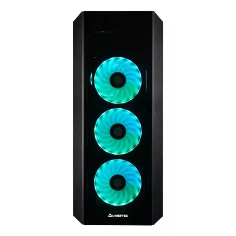 Korpusas PC Midi Tower CHIEFTEC SCORPION 3 GL-03B-UC-OP — juodas, grūdintas stiklas, ATX/Micro-ATX, 3x120mm priekyje + 1x120mm gale ventiliatoriai