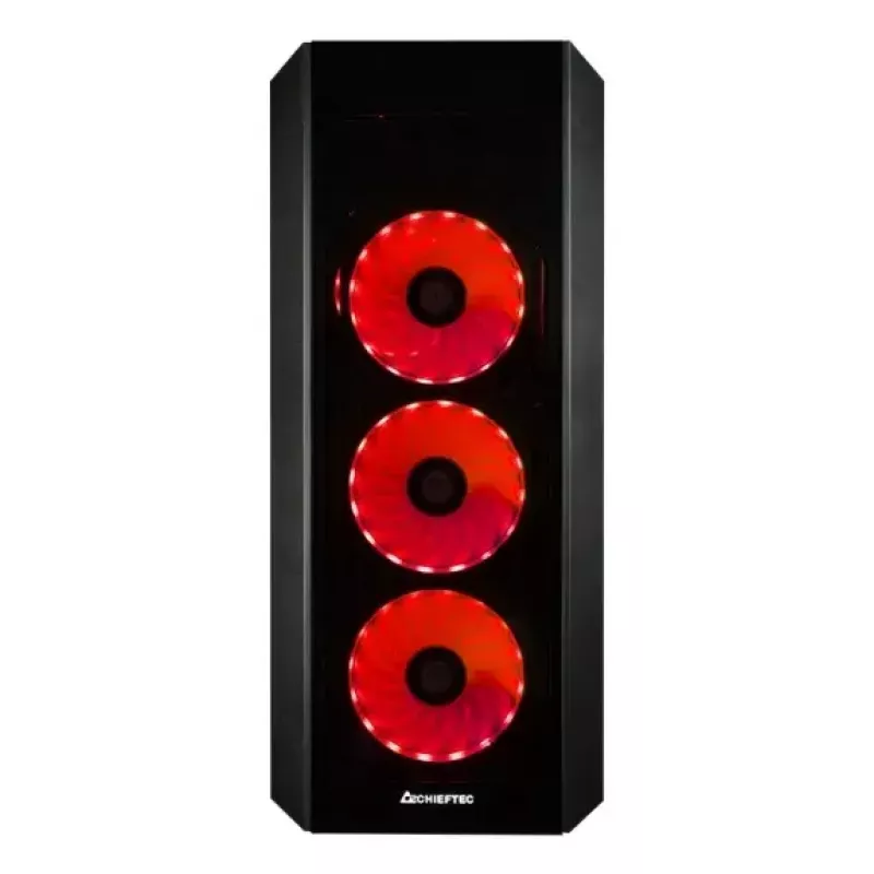 Korpusas PC Midi Tower CHIEFTEC SCORPION 3 GL-03B-UC-OP — juodas, grūdintas stiklas, ATX/Micro-ATX, 3x120mm priekyje + 1x120mm gale ventiliatoriai