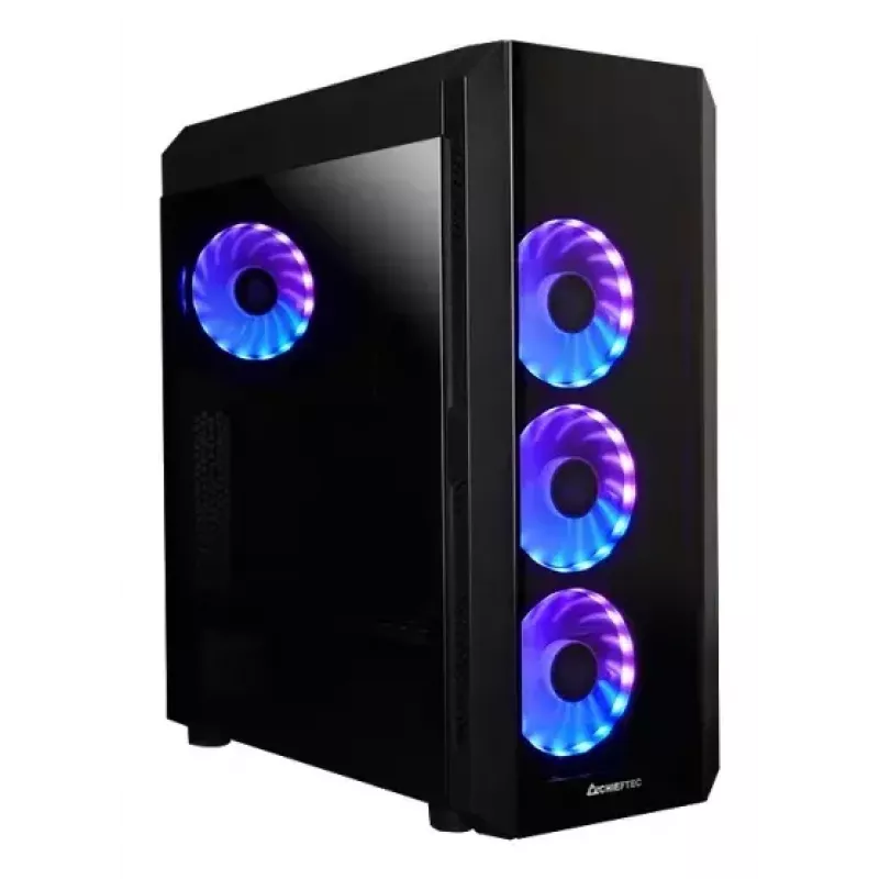 Korpusas PC Midi Tower CHIEFTEC SCORPION 3 GL-03B-UC-OP — juodas, grūdintas stiklas, ATX/Micro-ATX, 3x120mm priekyje + 1x120mm gale ventiliatoriai