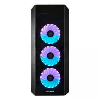 Korpusas PC Midi Tower CHIEFTEC SCORPION 3 GL-03B-UC-OP — juodas, grūdintas stiklas, ATX/Micro-ATX, 3x120mm priekyje + 1x120mm gale ventiliatoriai