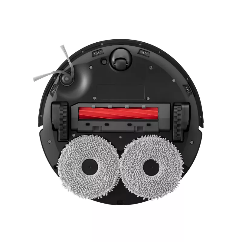 Roborock Q Revo L – juodas apvalus robotas dulkių siurblys su šlapiu valymu ir dulkine