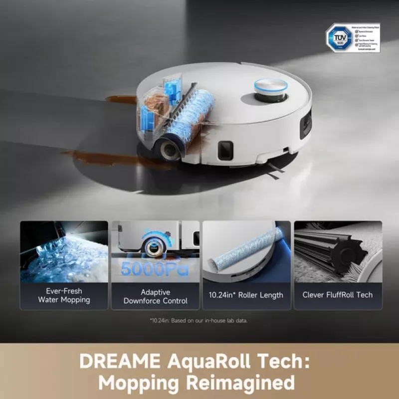 Robotinis dulkių siurblys Dreame Aqua10 Ultra Roller Complete baltas