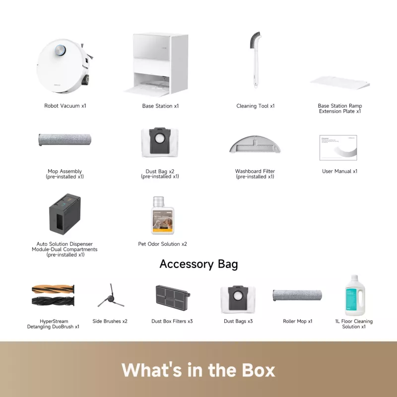 Robotinis dulkių siurblys Dreame Aqua10 Ultra Roller Complete baltas
