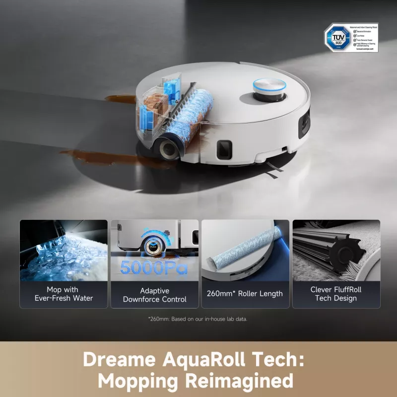 Robotinis dulkių siurblys Dreame Aqua10 Ultra Roller Complete baltas