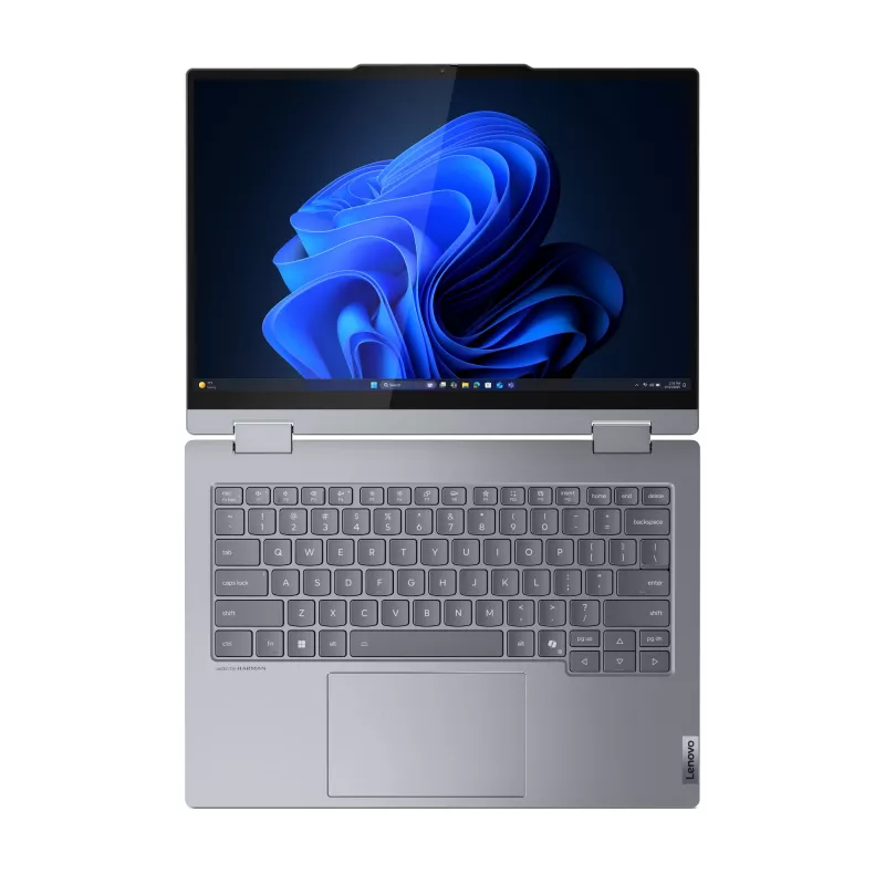 Hibridinis nešiojamas kompiuteris Lenovo ThinkBook 14 2-in-1 G5 IAU — 14 colių WUXGA, Intel Core Ultra 5 225U, 16 GB RAM, 512 GB SSD, Windows 11 Pro, pilka