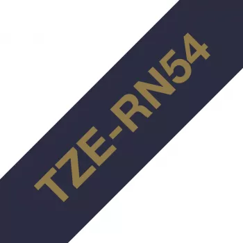Brother TZE-RN54 juostelė etiketėms Auksas ant tamsiai mėlynos