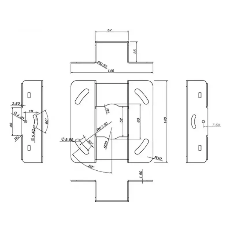 Lubinis laikiklis Multibrackets M Universal Projector 200 su Fine tune