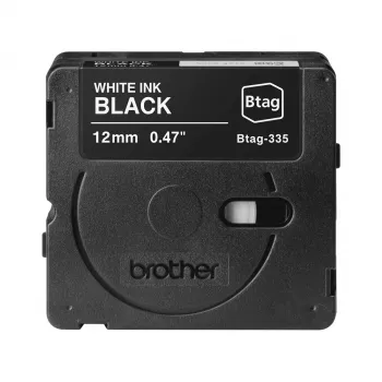 Juostelė etikečių spausdinimui Brother BTAG-335 balta ant juodos 1,2 cm 4 m